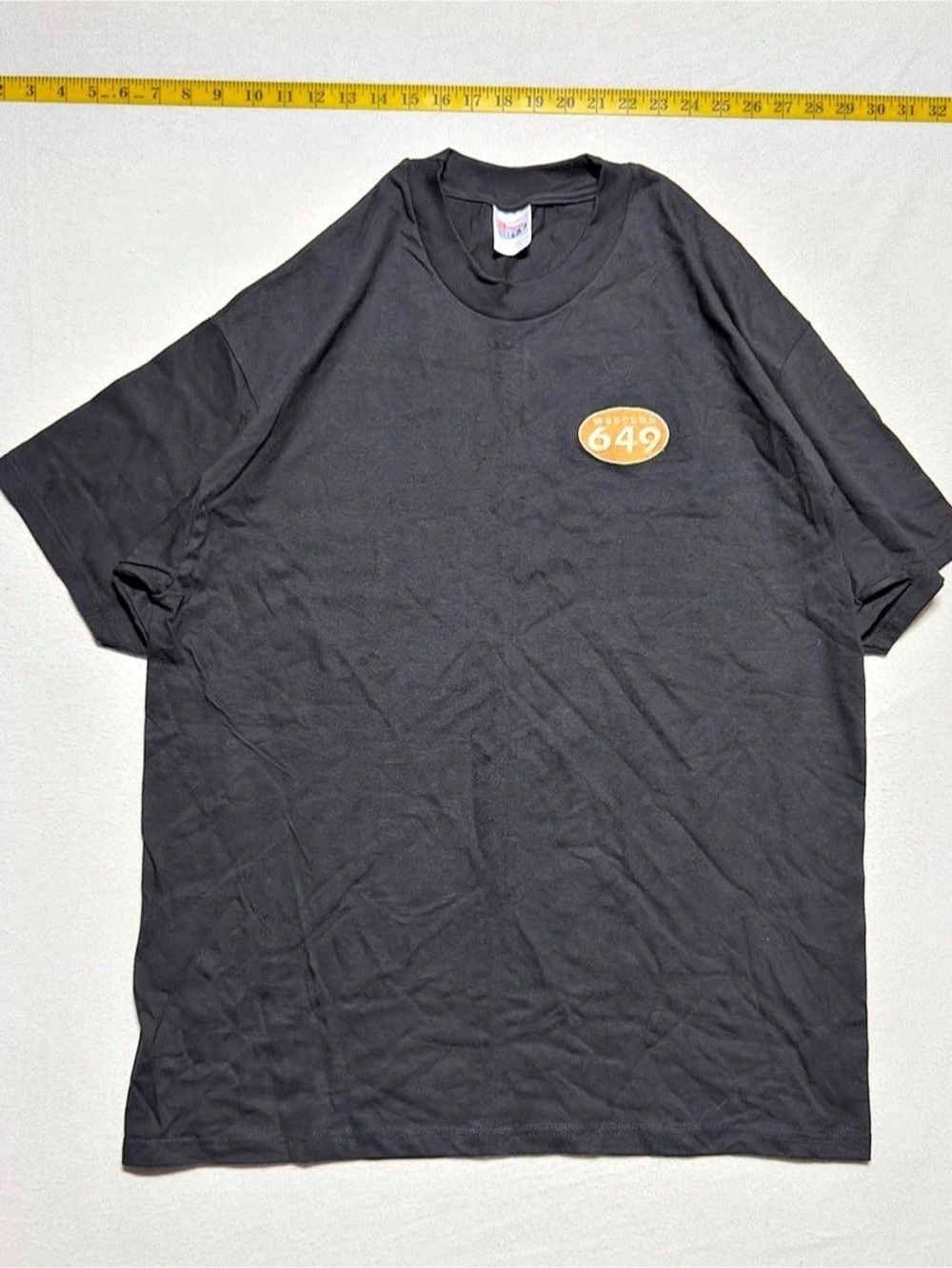 1980s Hanes Western 649 Graphic Tee Black XL
